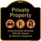Signmission Designer Series-Private Property Unauthorized Vehicles Towed No Cars, 18" x 18", BG-1818-9914 A-DES-BG-1818-9914 - alternate 1